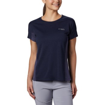 Columbia Irico Knit Short Sleeve, Camiseta Azul Marino Para Mujer | 324917-TYI